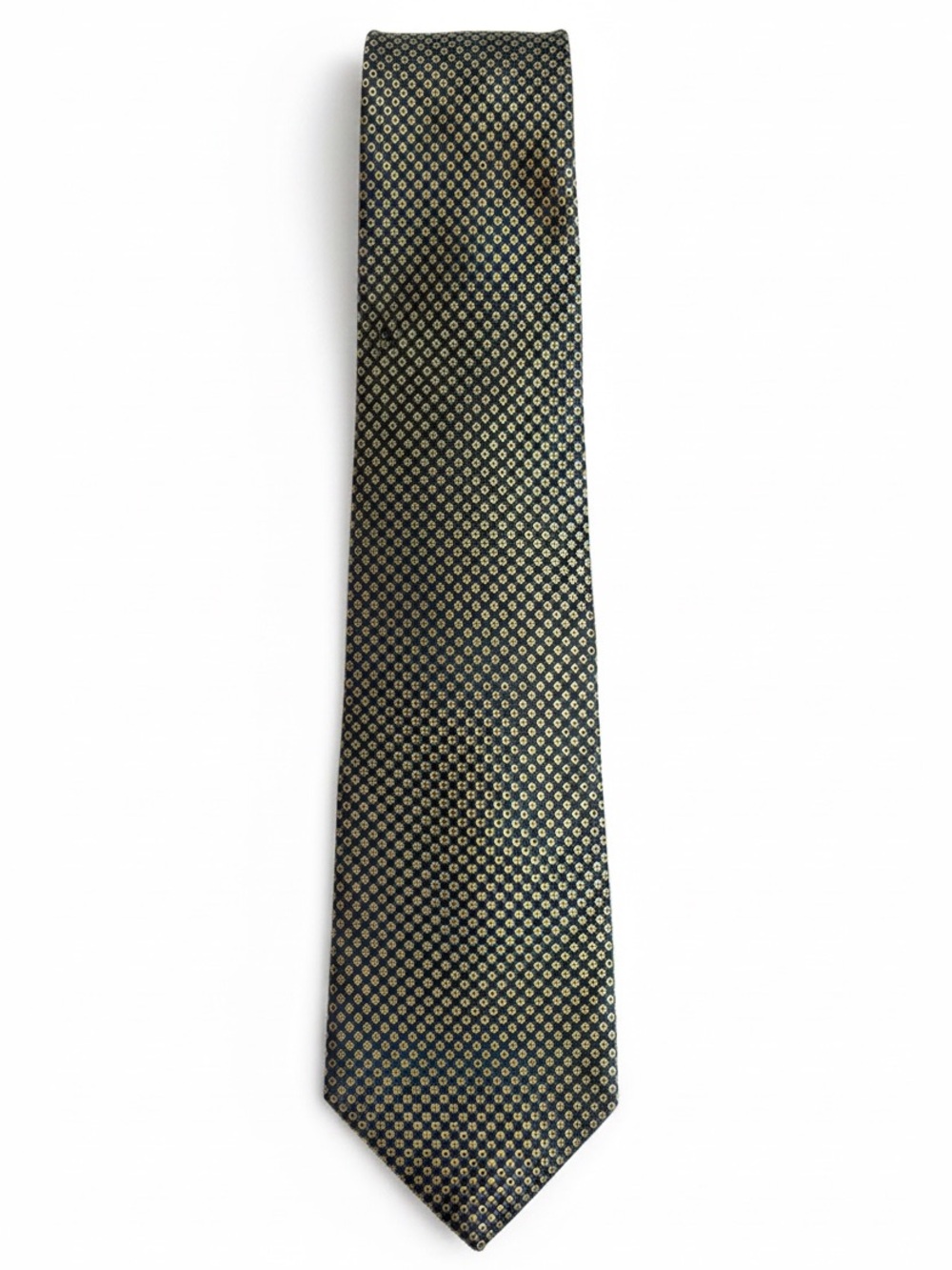 Bert Pulitzer Lord & Taylor Silk Tie Preppy Necktie Green Geometric Foulard USA